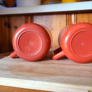 Vintage 1950's Hazel Atlas milk glass coffee mug set